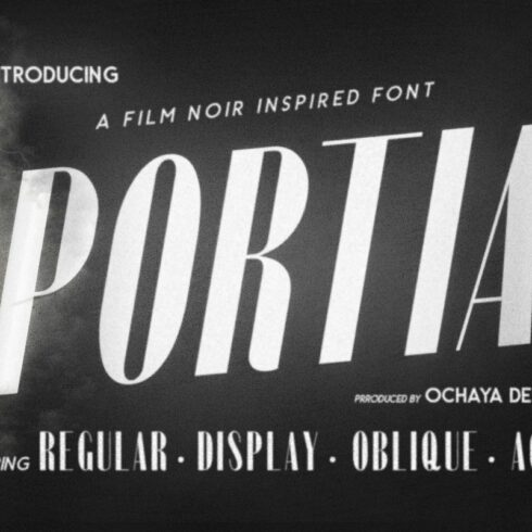 Portia | Film Noir Inspired Font cover image.