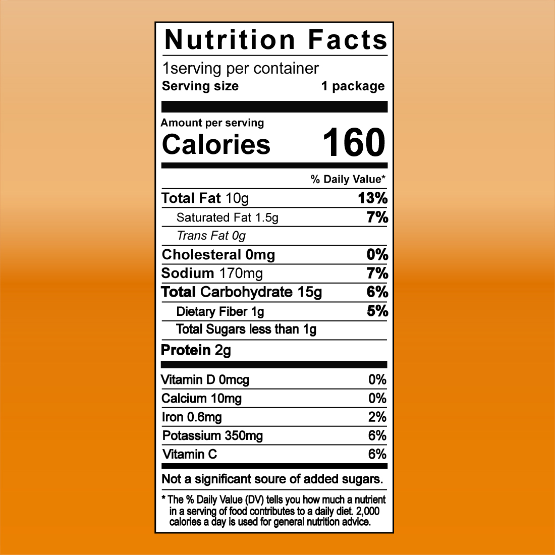Potato Chips Ingredient List for Packaging Product preview image.