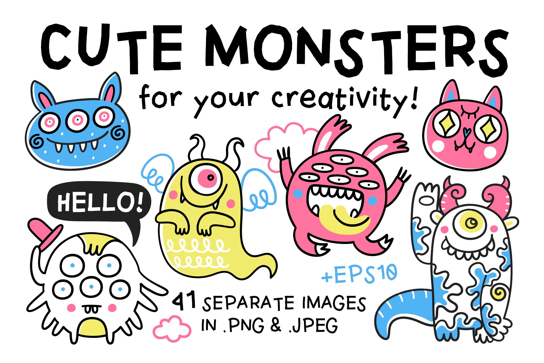 Cute monsters collection cover image.
