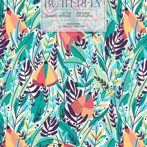 BUTTERFLIES seamless pattern cover image.