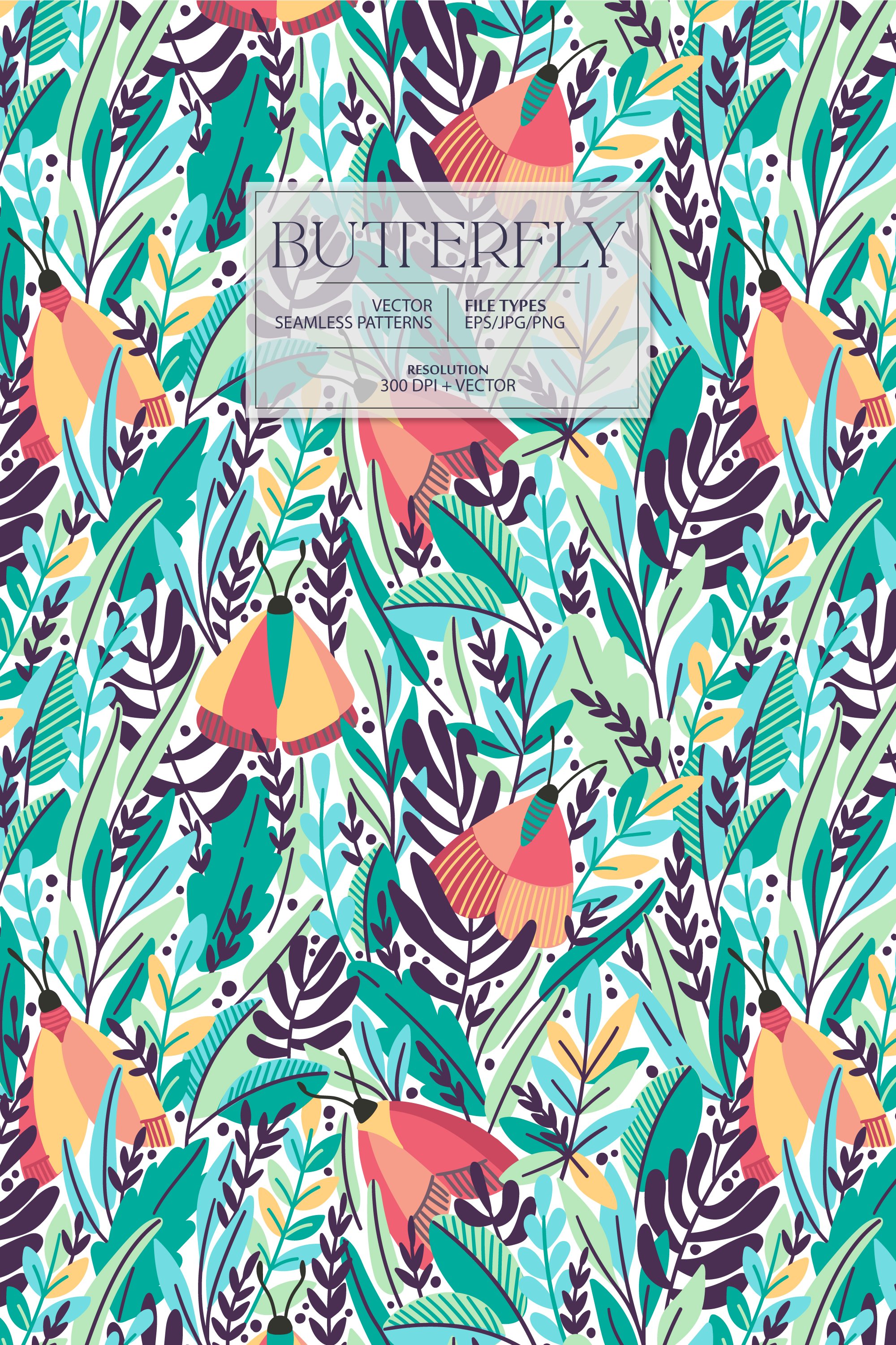 BUTTERFLIES seamless pattern cover image.