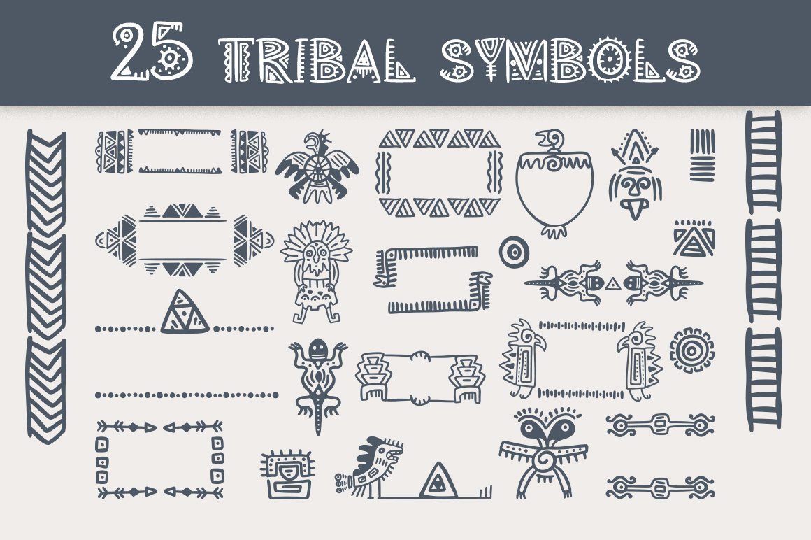 Aztec Soul. Tribal font with extras. preview image.