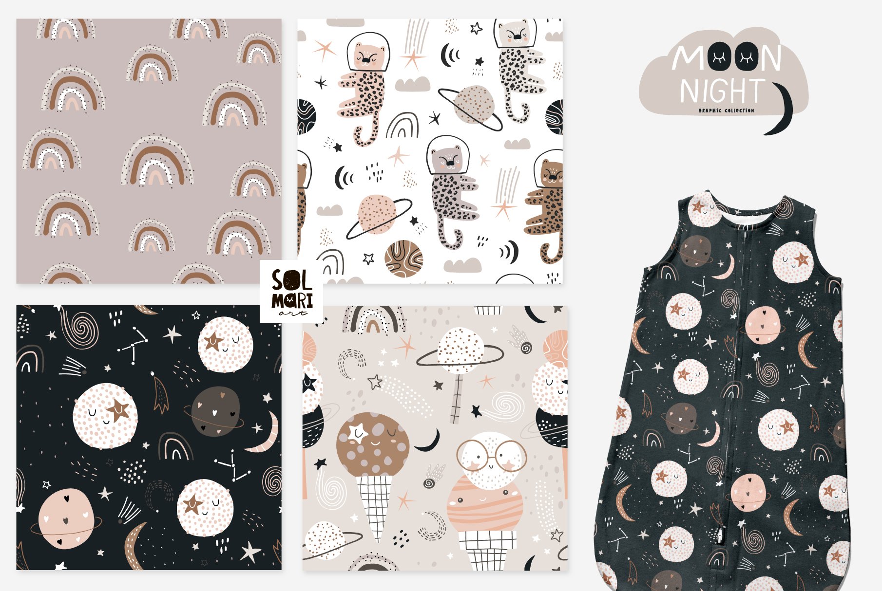 MOON night graphic collection preview image.