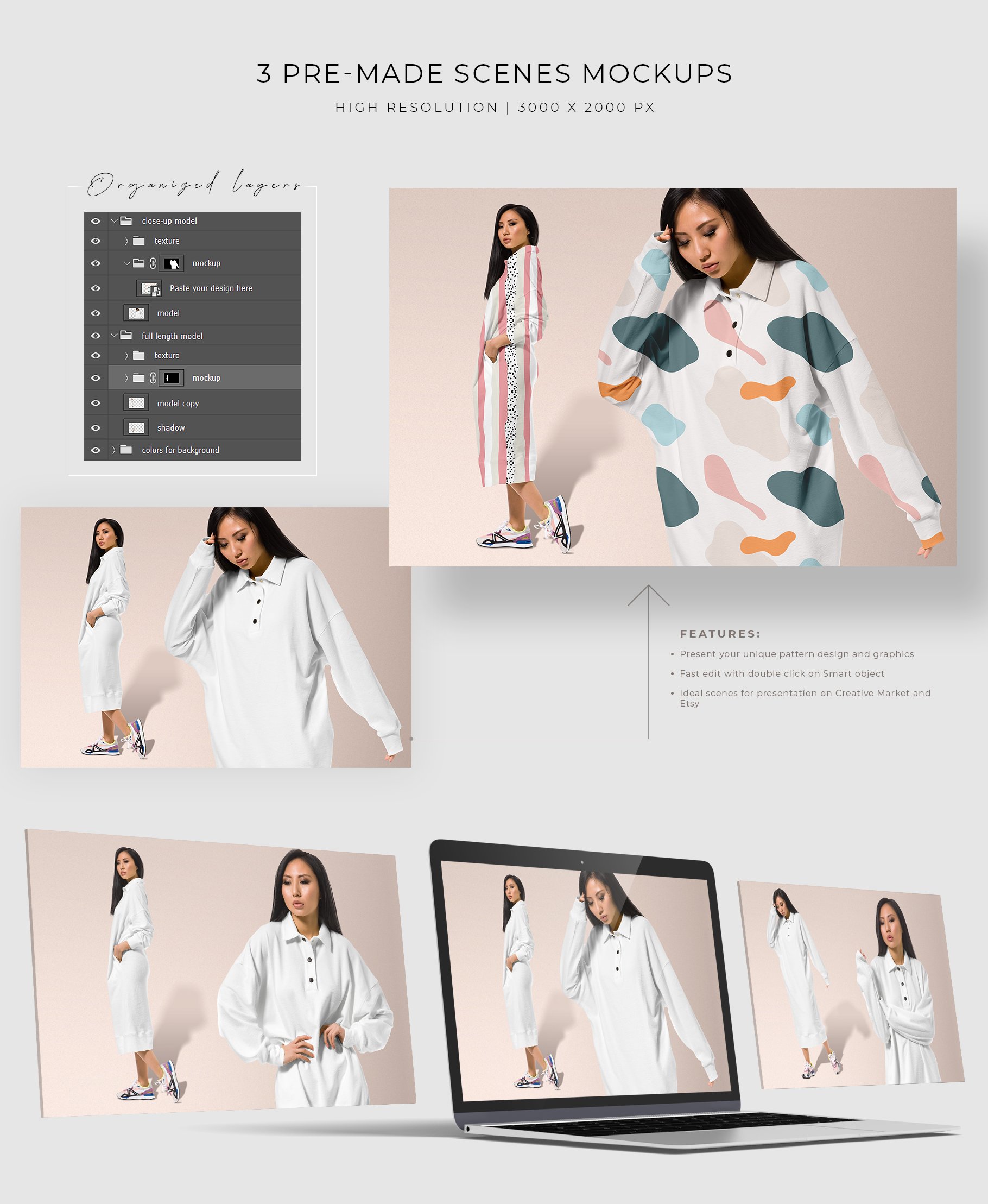 Oversize Apparel Mockup Bundle preview image.