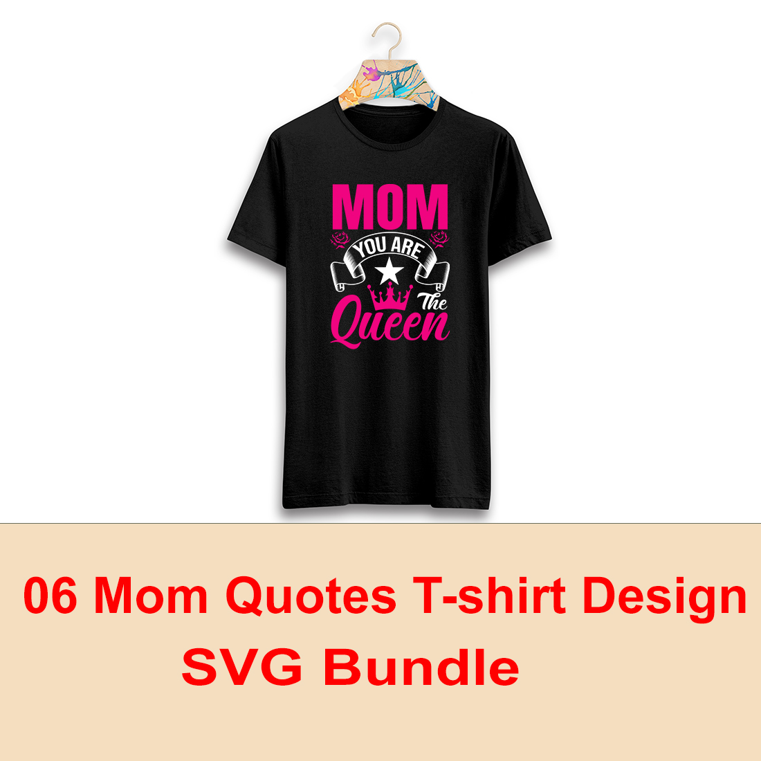 06 Mom Quotes T-shirt Design SVG Bundle cover image.