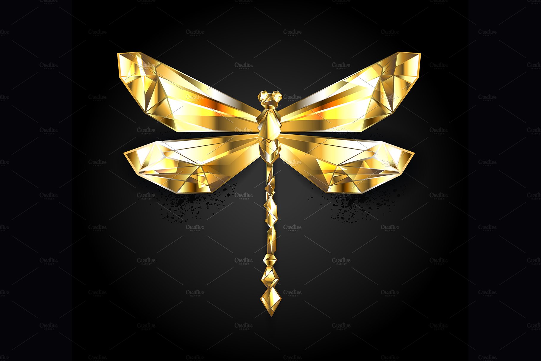 Gold Polygonal Dragonfly cover image.