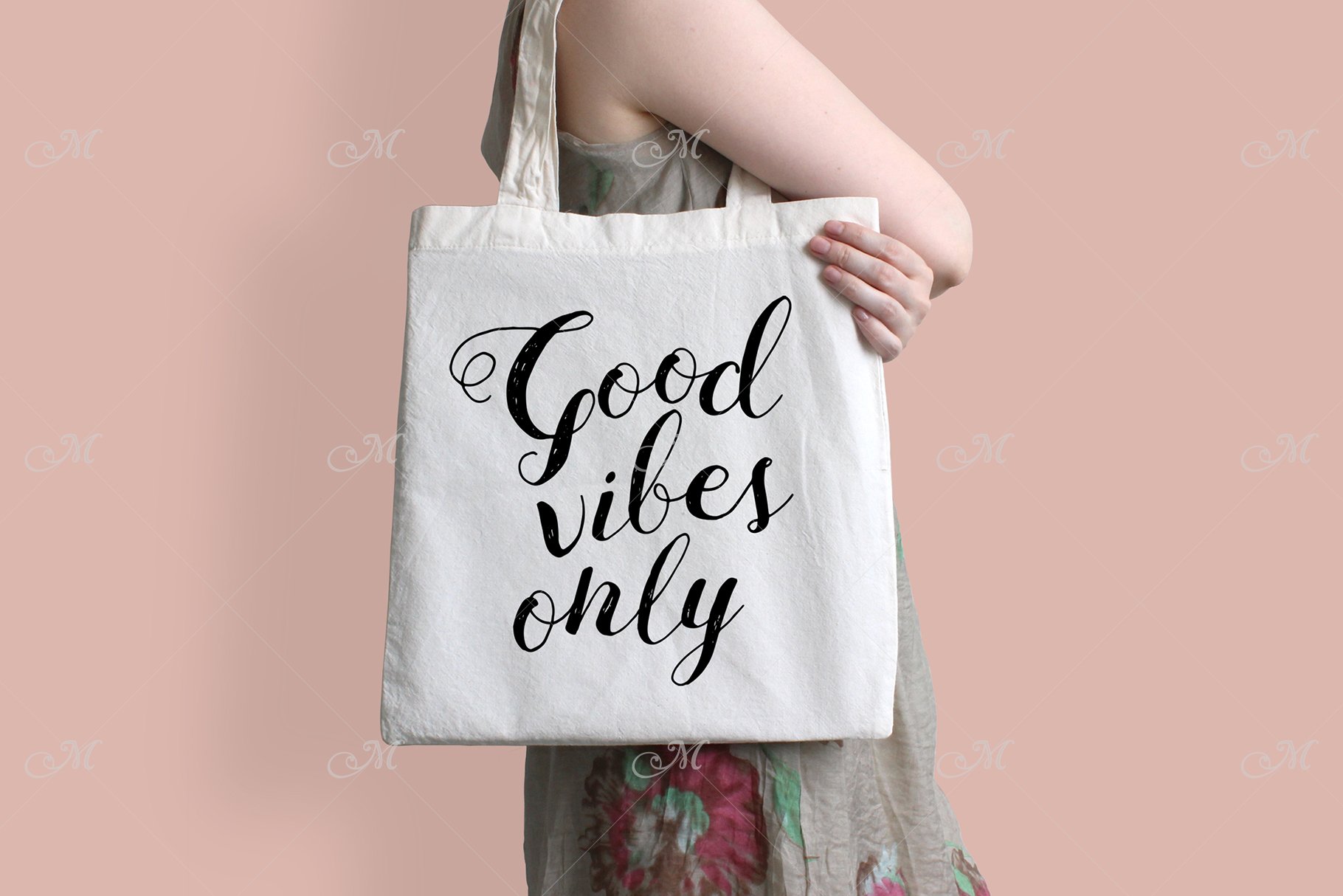 Eco Tote Bag Mock-up w Model preview image.