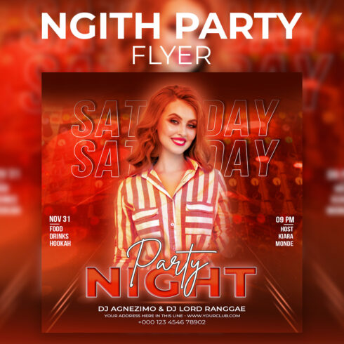 Night Party Flyer Template cover image.