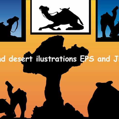 Camel and desert vectors cover image.