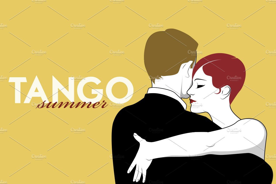 Tango Dancers: Yellow background cover image.