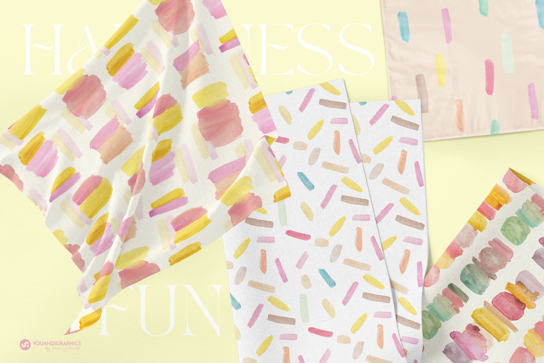 Candy Bar Watercolor Patterns preview image.