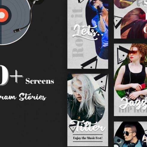 Music Instagram Stories Template cover image.