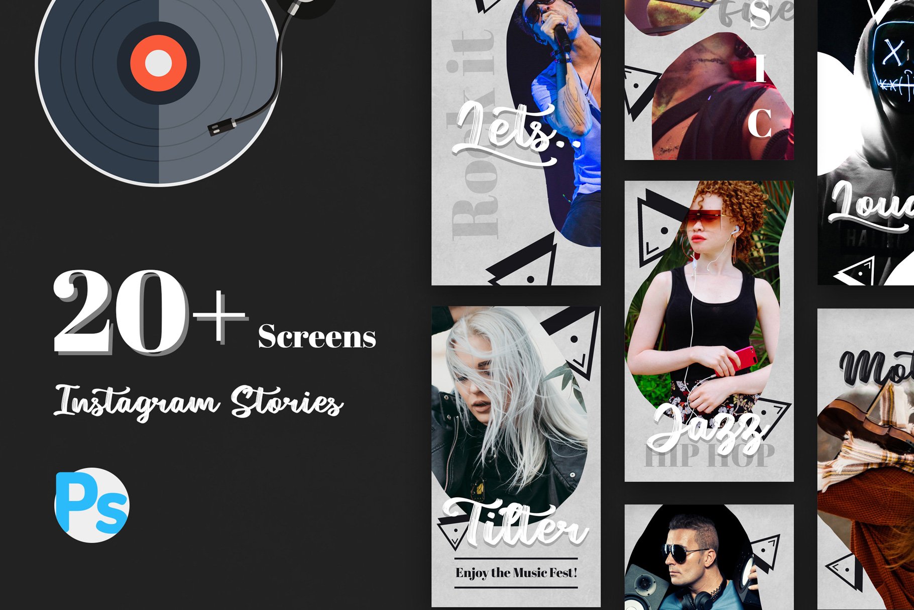 Music Instagram Stories Template cover image.