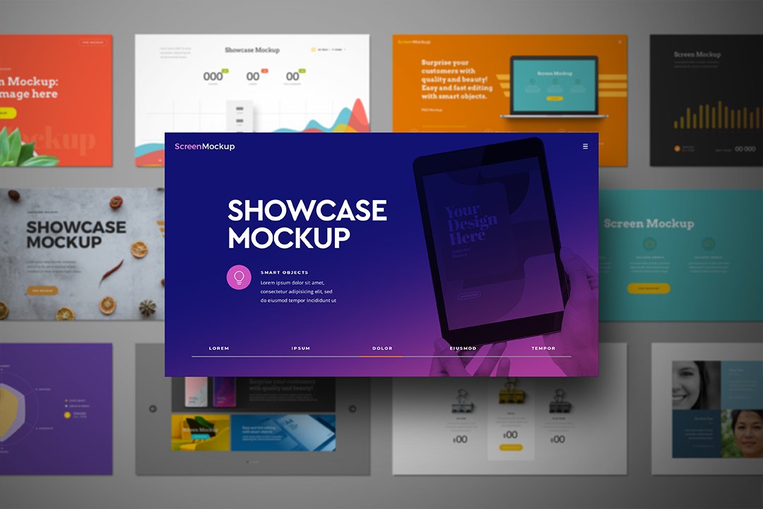 Presentation Mockup - Screen, Slide cover image.