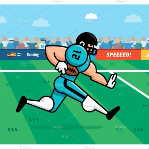 Football Guy Running Illustration cover image.
