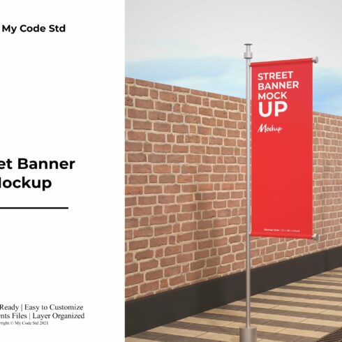 Realistic Street Banner Mockup cover image.
