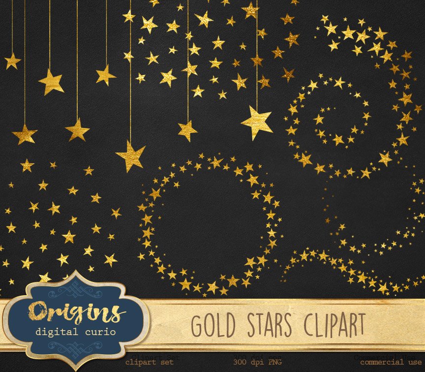 Gold Stars Clipart cover image.