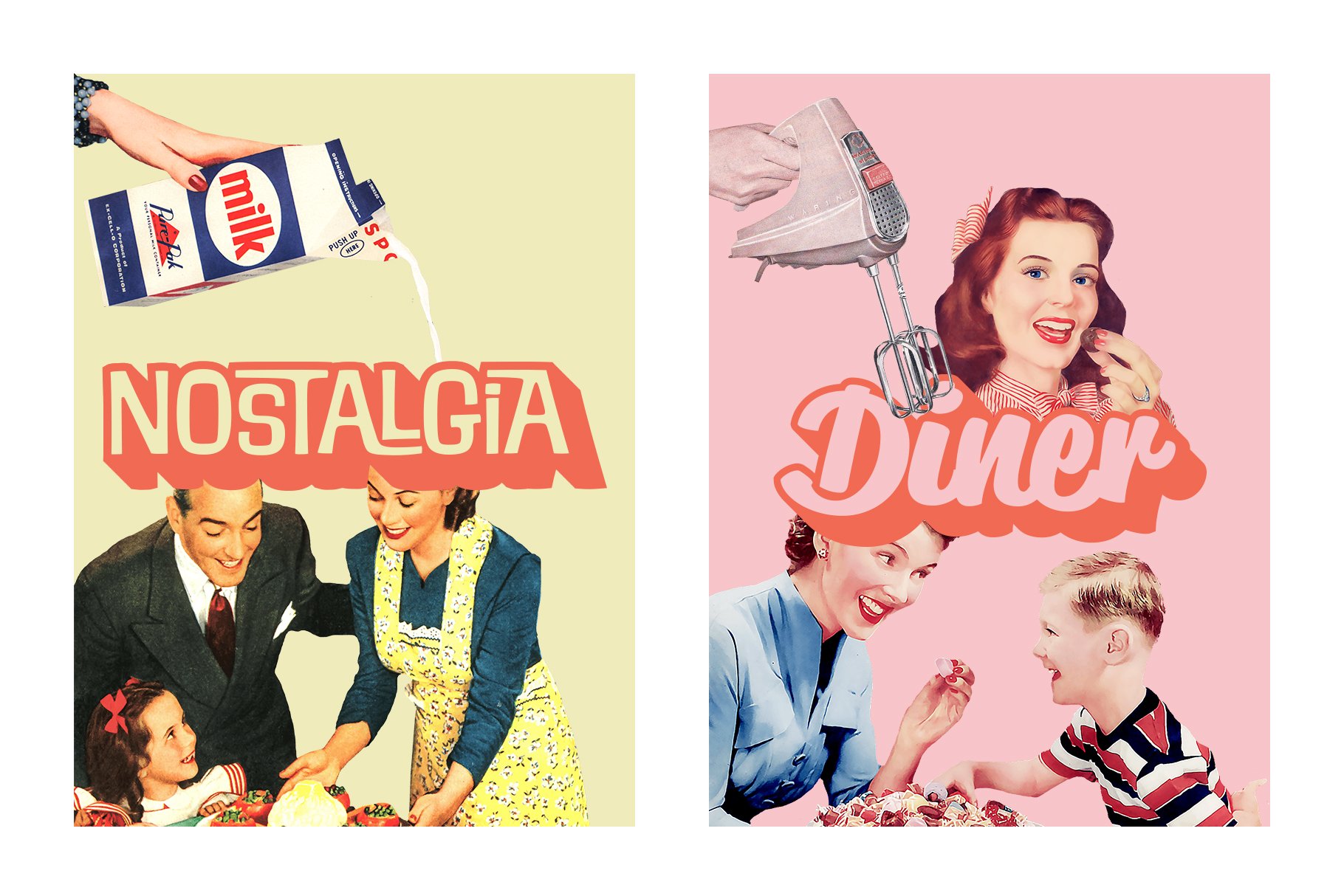 1950s Collage Art Pack preview image.
