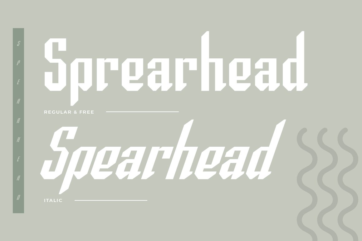 Spearhead Typeface | Font preview image.