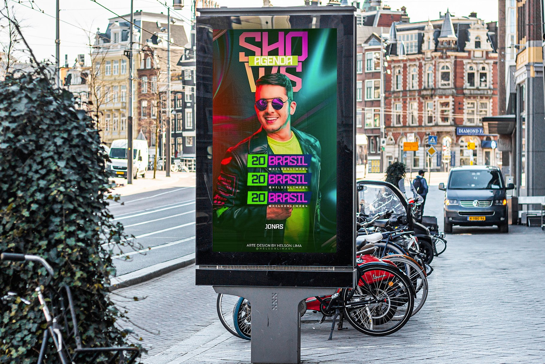 Bus stop billboard mockup PSD preview image.