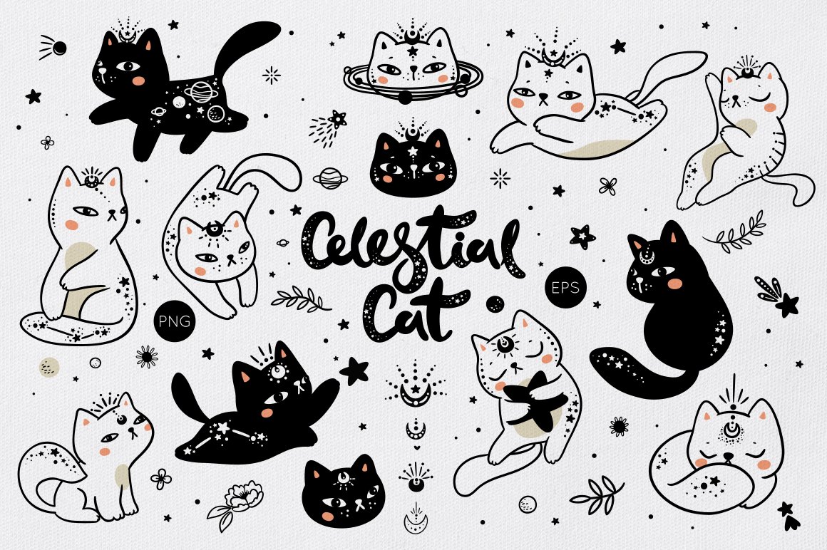 Celestial Cat illustration cover image.