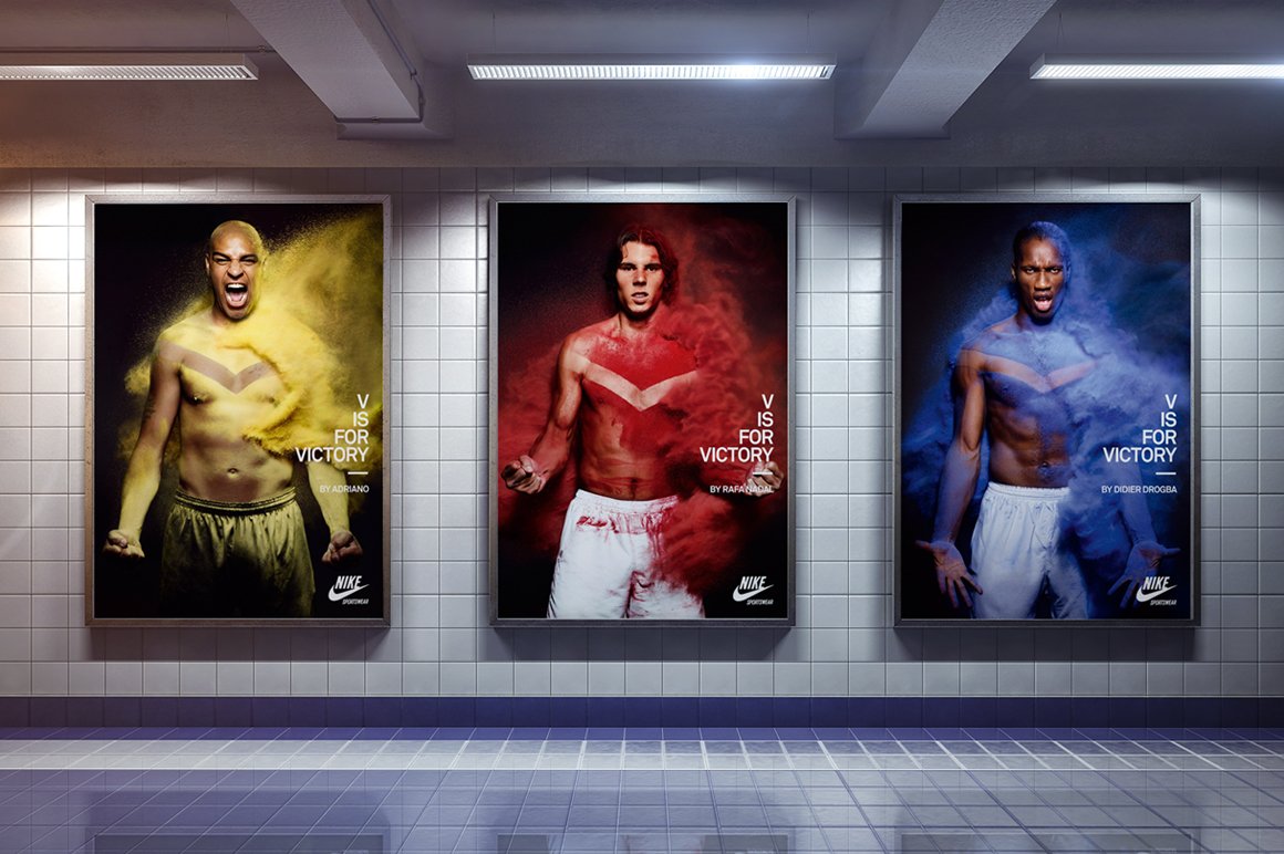Posters in the subway Mockup Set preview image.