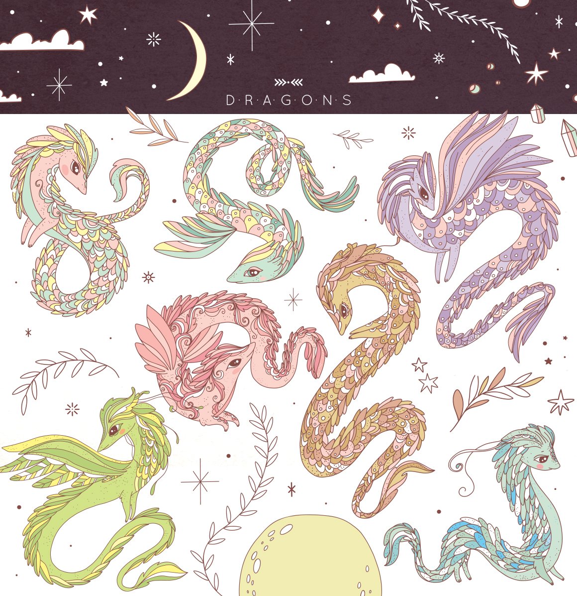 Fantastic Dragon illustration preview image.