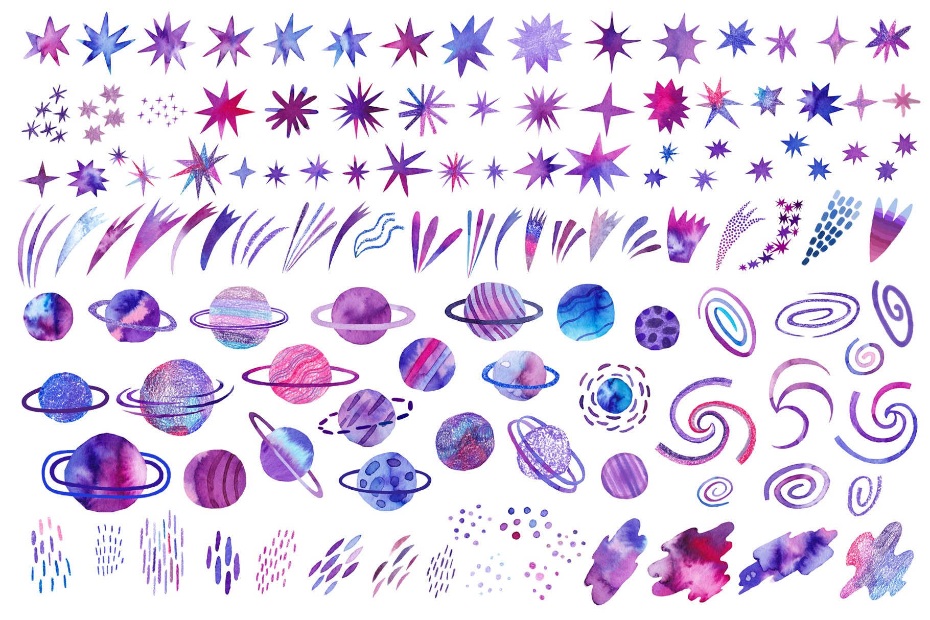 Watercolor space. Cosmic set preview image.