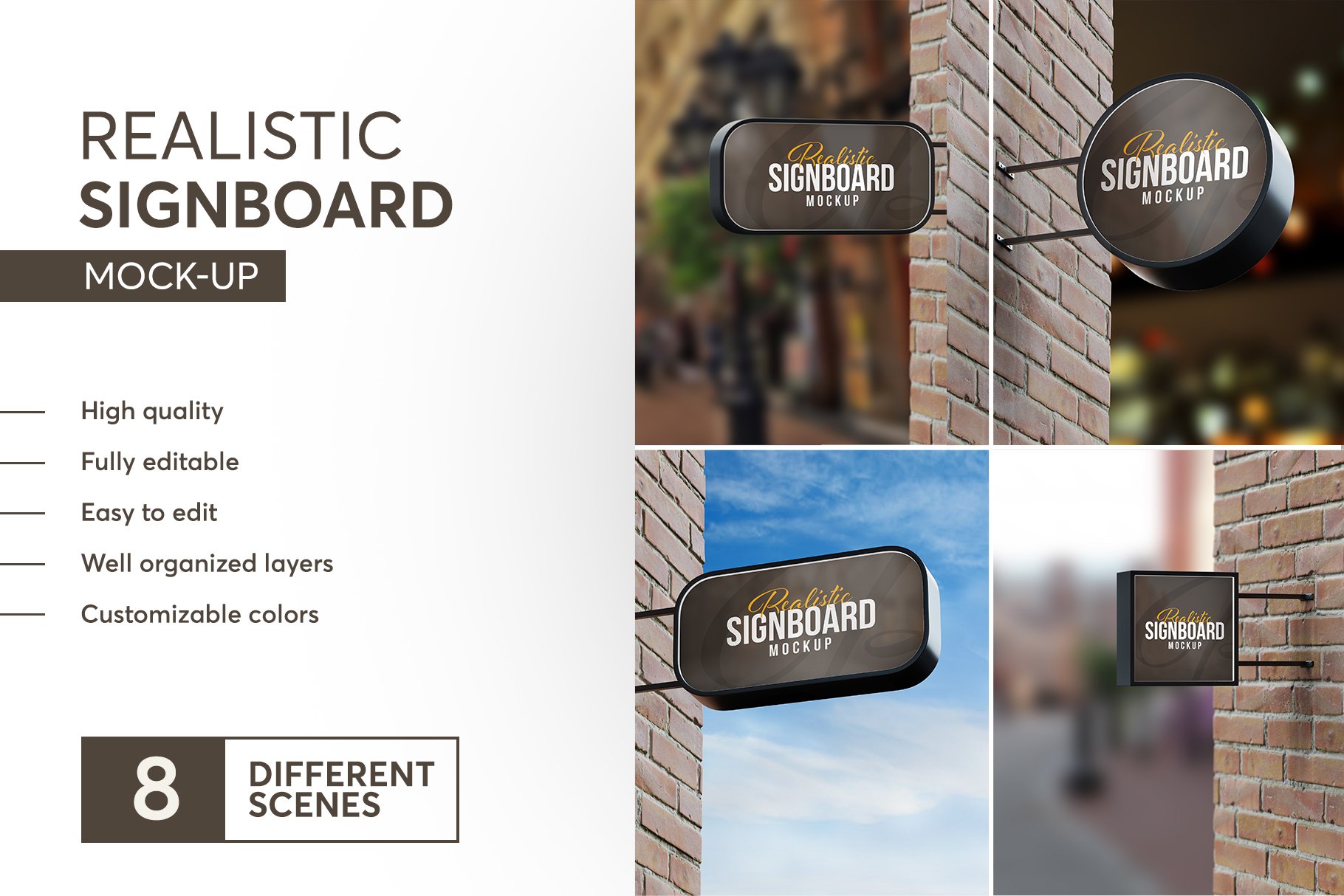 Realistic Signboard Mock-up cover image.