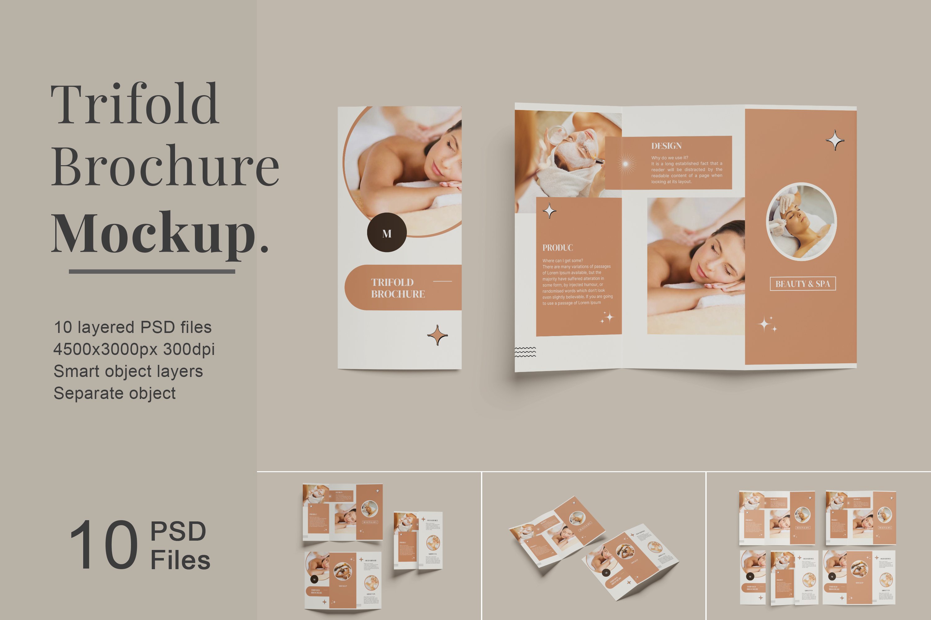 Trifold Brochure Mockups cover image.