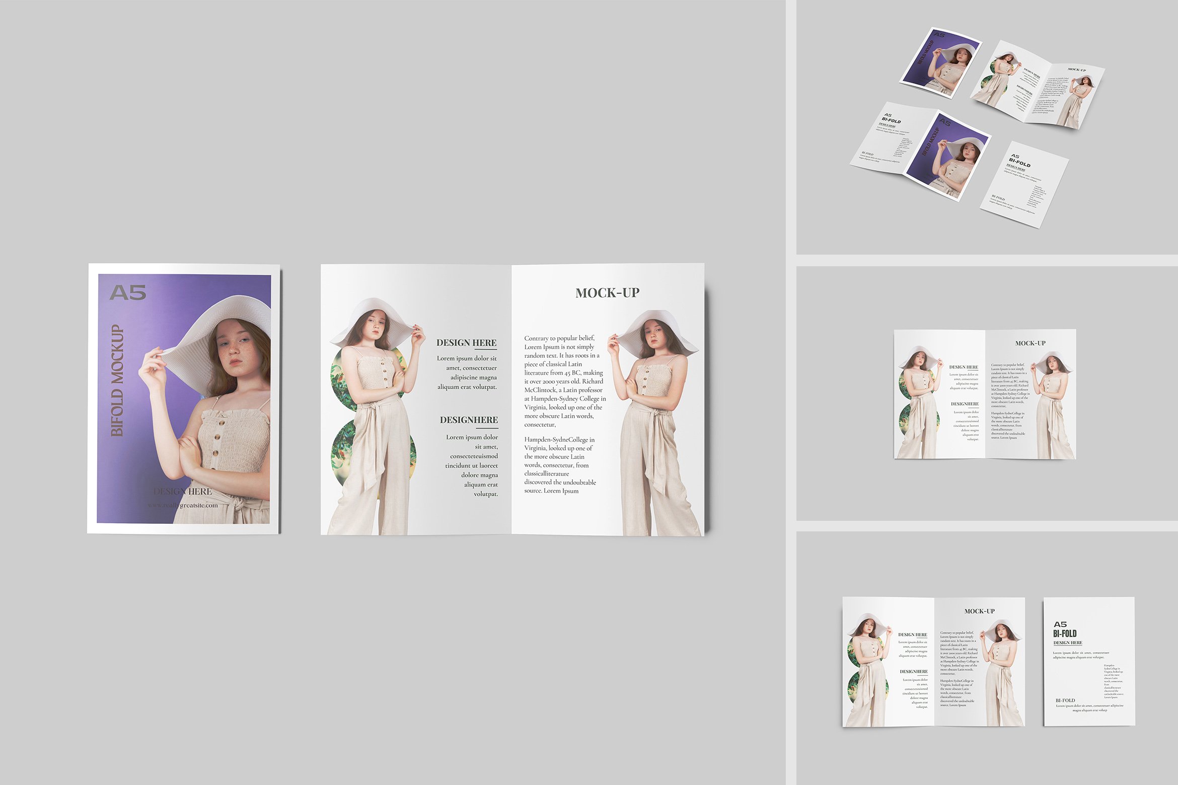 A5 Bifold Brochure Mockup cover image.