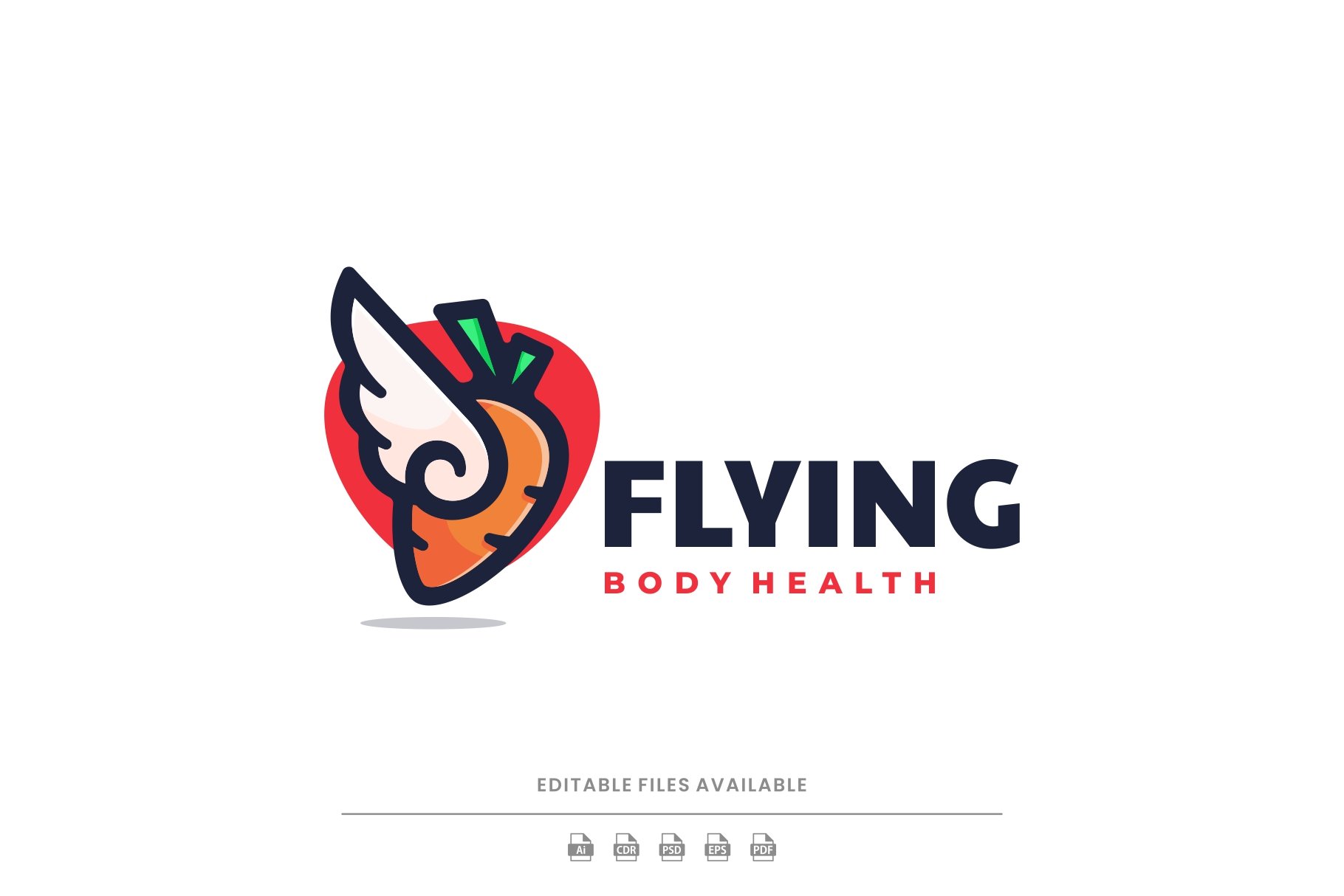 Flying Carrot Simple Mascot Logo cover image.