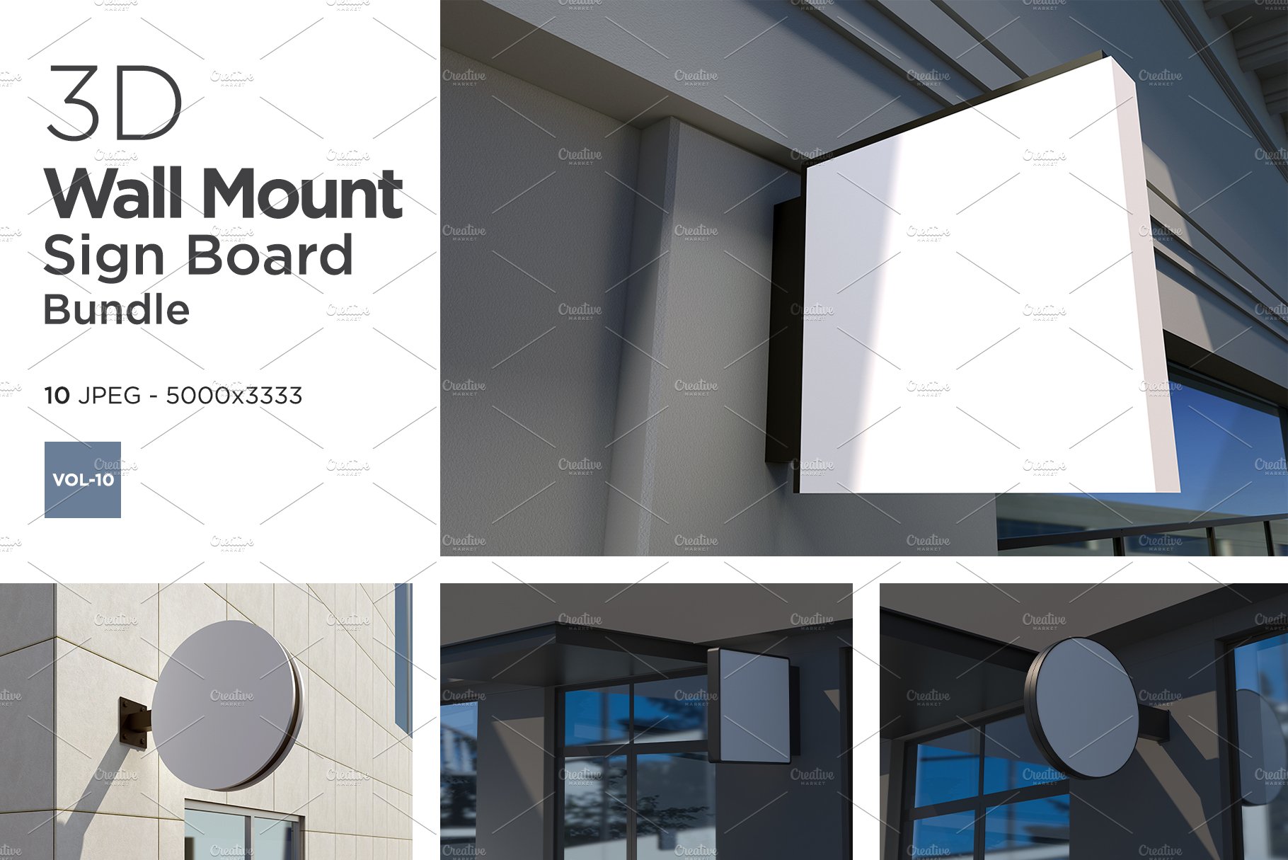 Wall Mount Sign Mockup Set Vol-10 cover image.