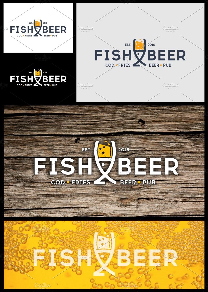 Fish and Beer Pub Logo cover image.