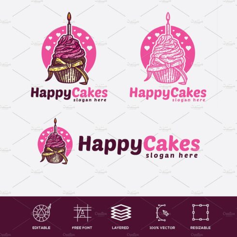 Happy Cakes Logo cover image.