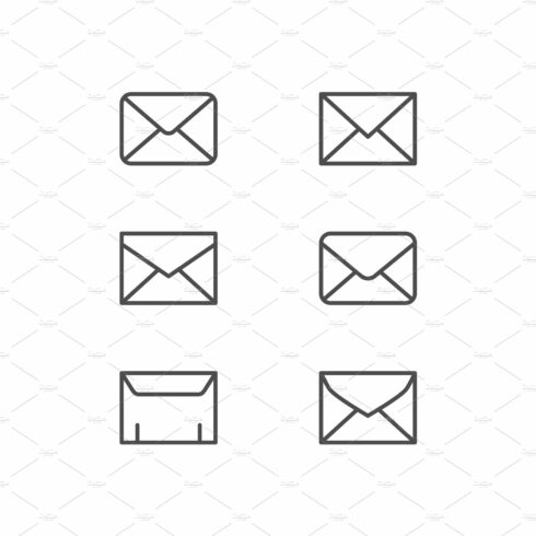 Set line icons of envelope cover image.