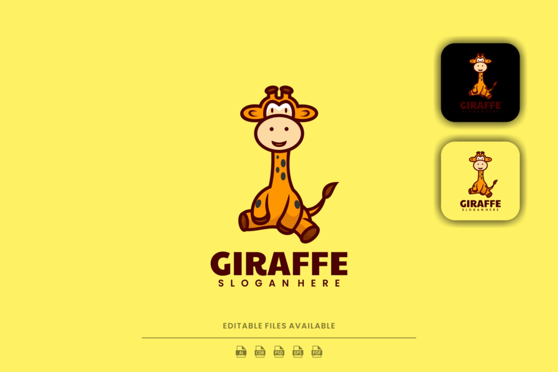 Giraffe Mascot Cartoon Logo cover image.