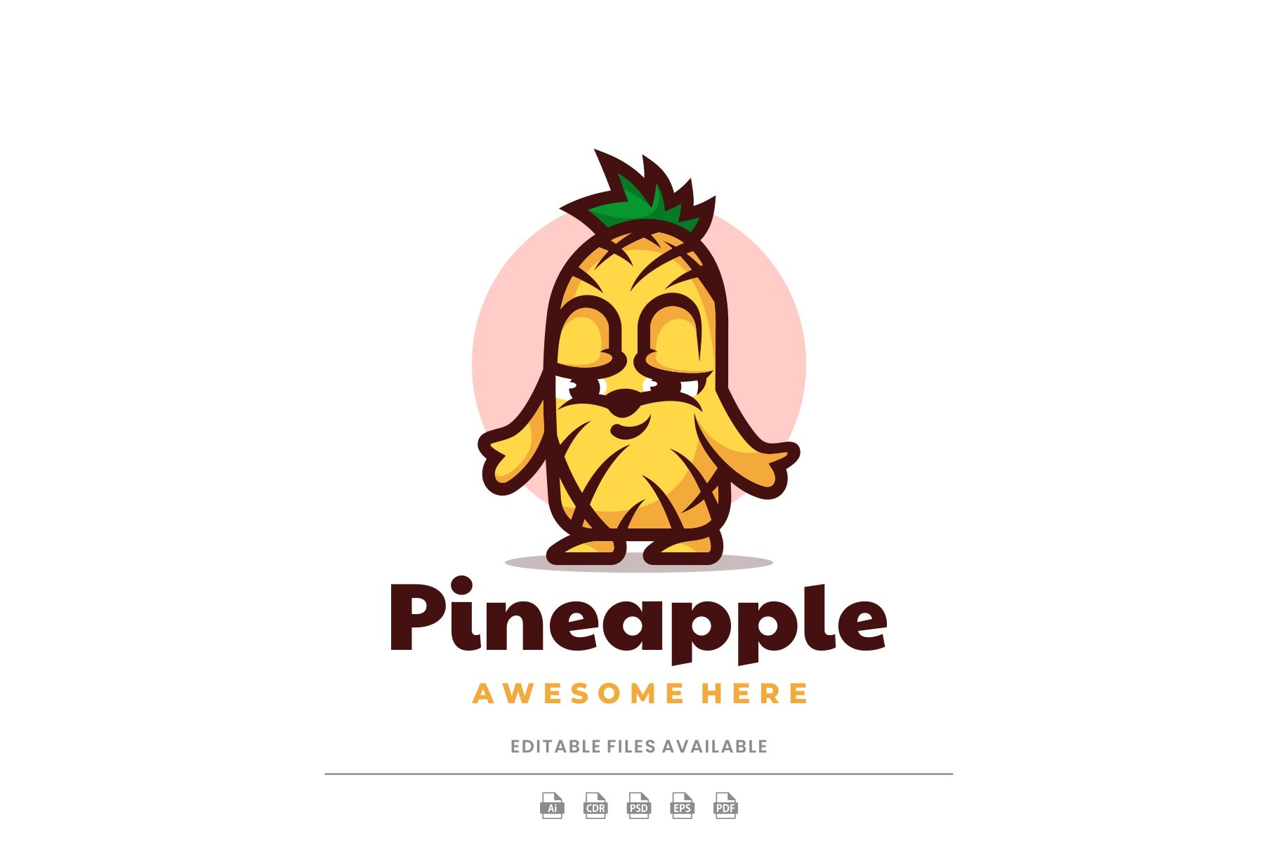 Pineapple Simple Mascot Logo cover image.