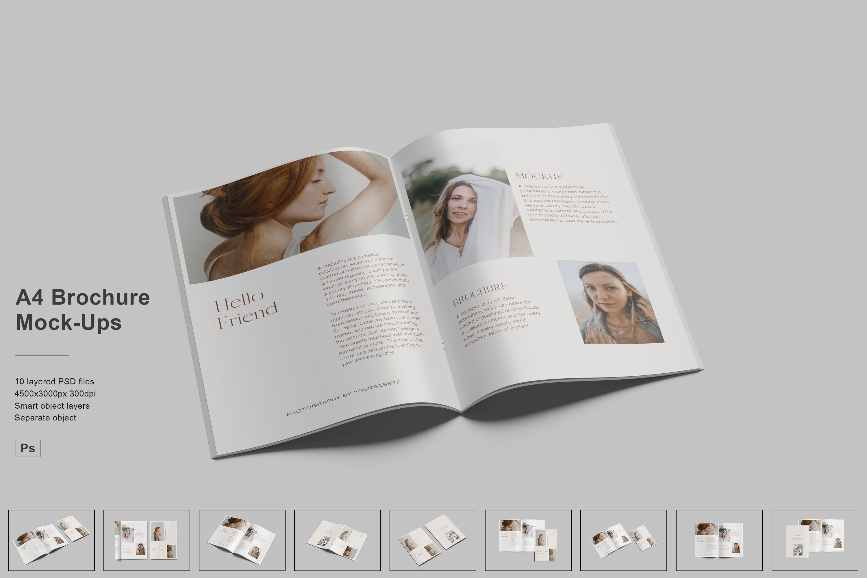 A4 Brochure Mockups cover image.