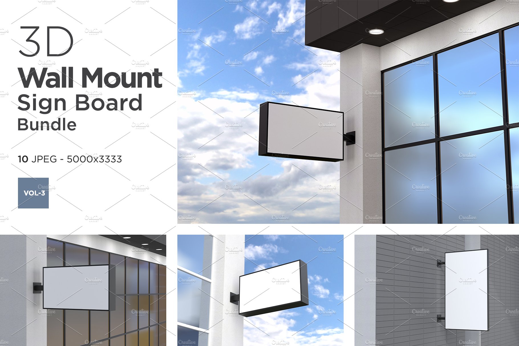 Wall Mount Sign Mockup Set Vol-3 cover image.