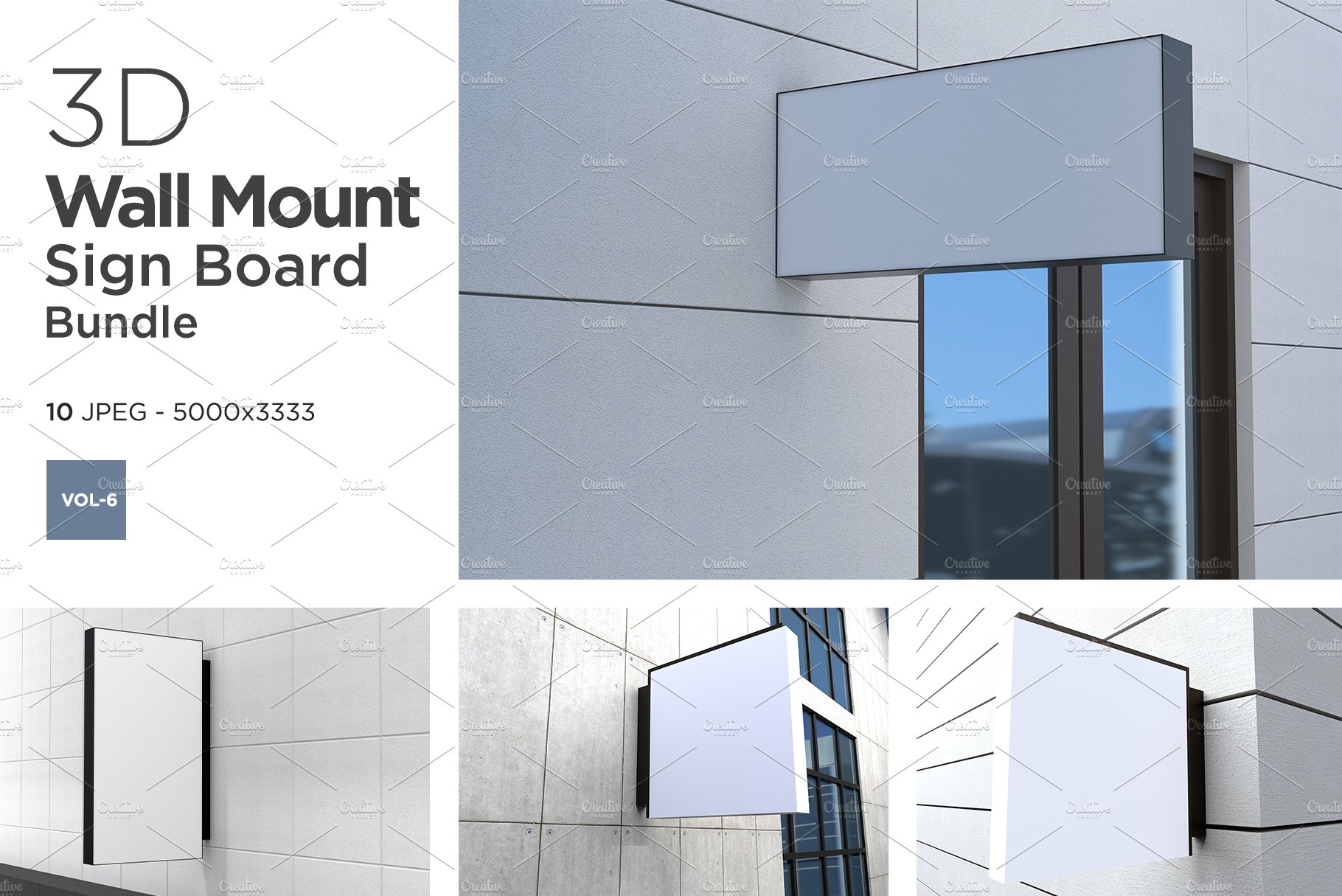 Wall Mount Sign Mockup Set Vol-6 cover image.