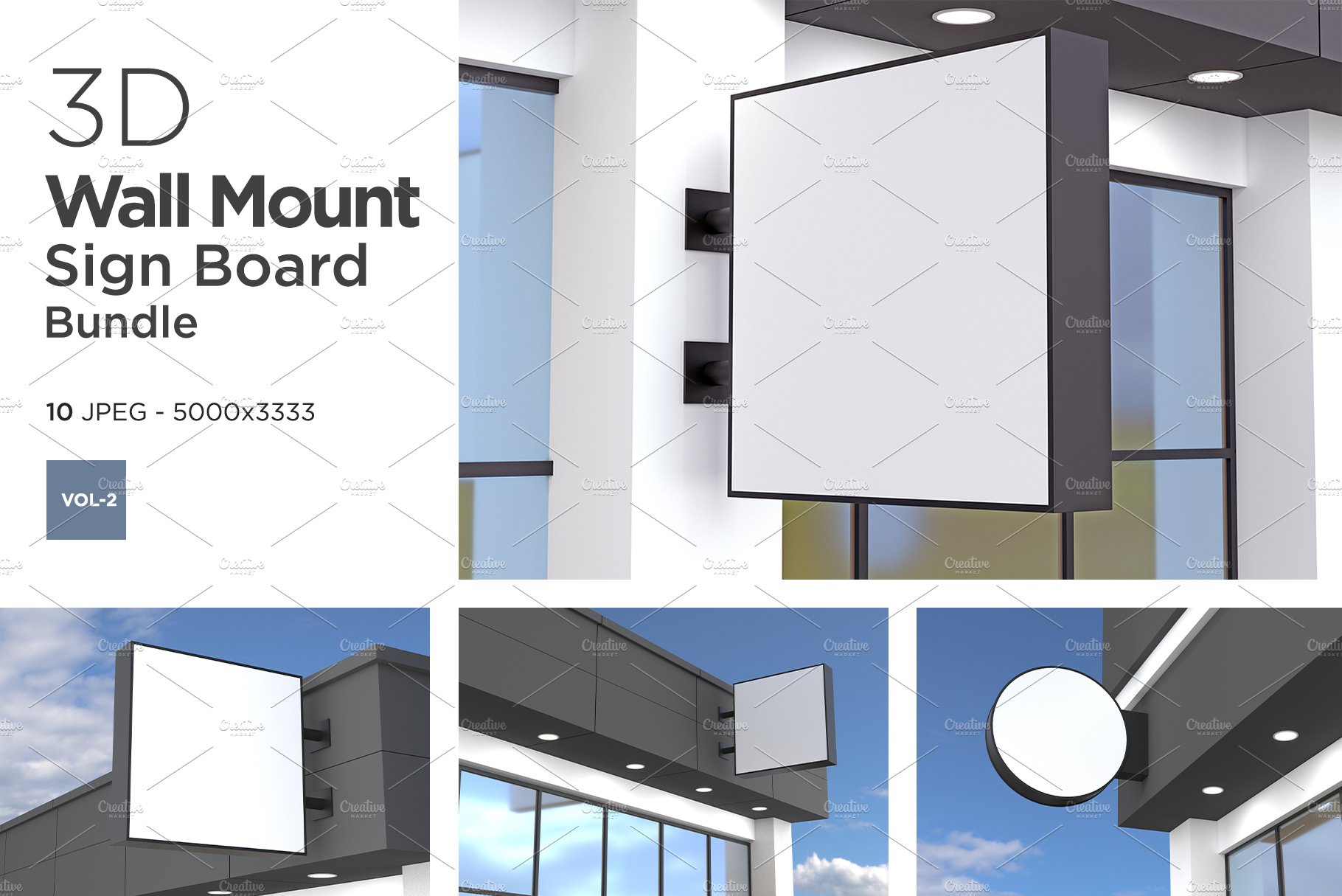 Wall Mount Sign Mockup Set Vol-2 cover image.