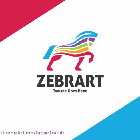 Colorful Zebra Logo Template cover image.