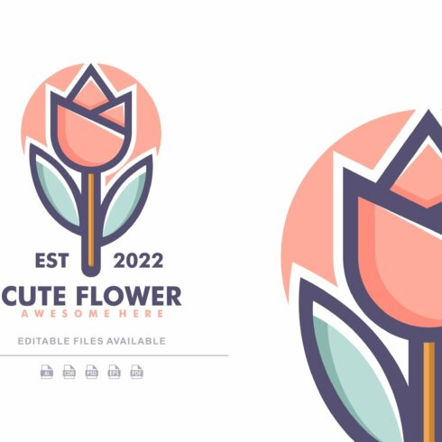 Flower Simple Mascot Logo cover image.