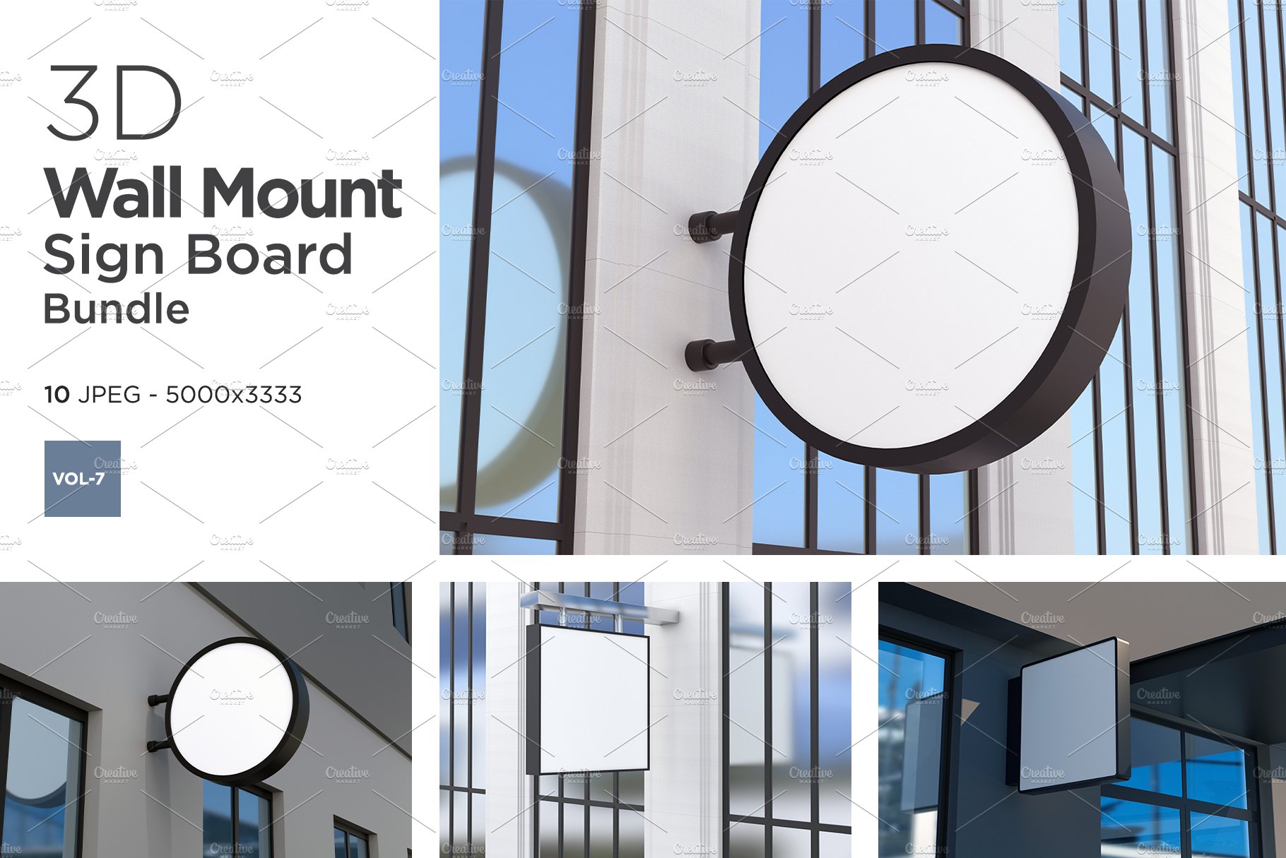 Wall Mount Sign Mockup Set Vol-7 cover image.