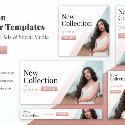 Pink & Fashion Google Ads Web Banner cover image.