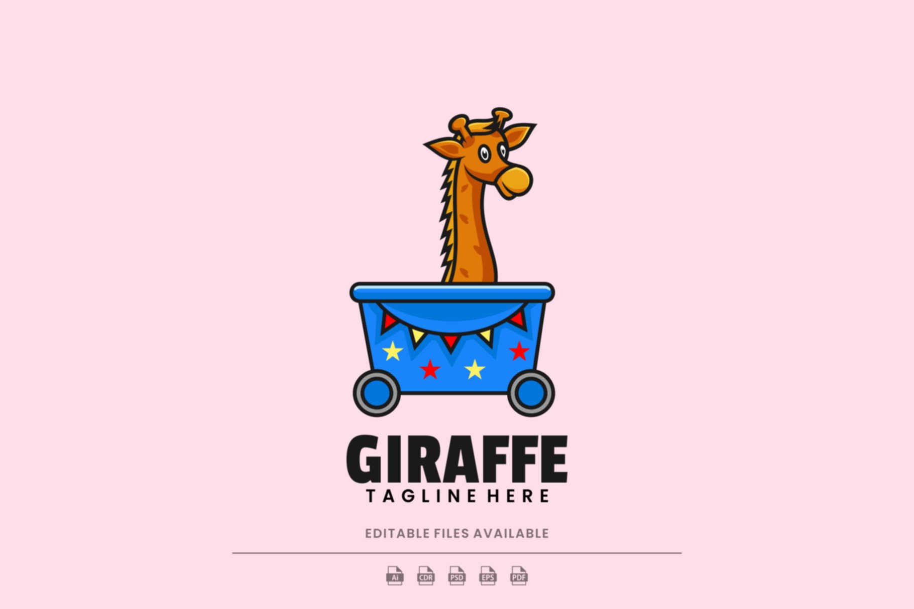 Giraffe Mascot Cartoon Logo cover image.