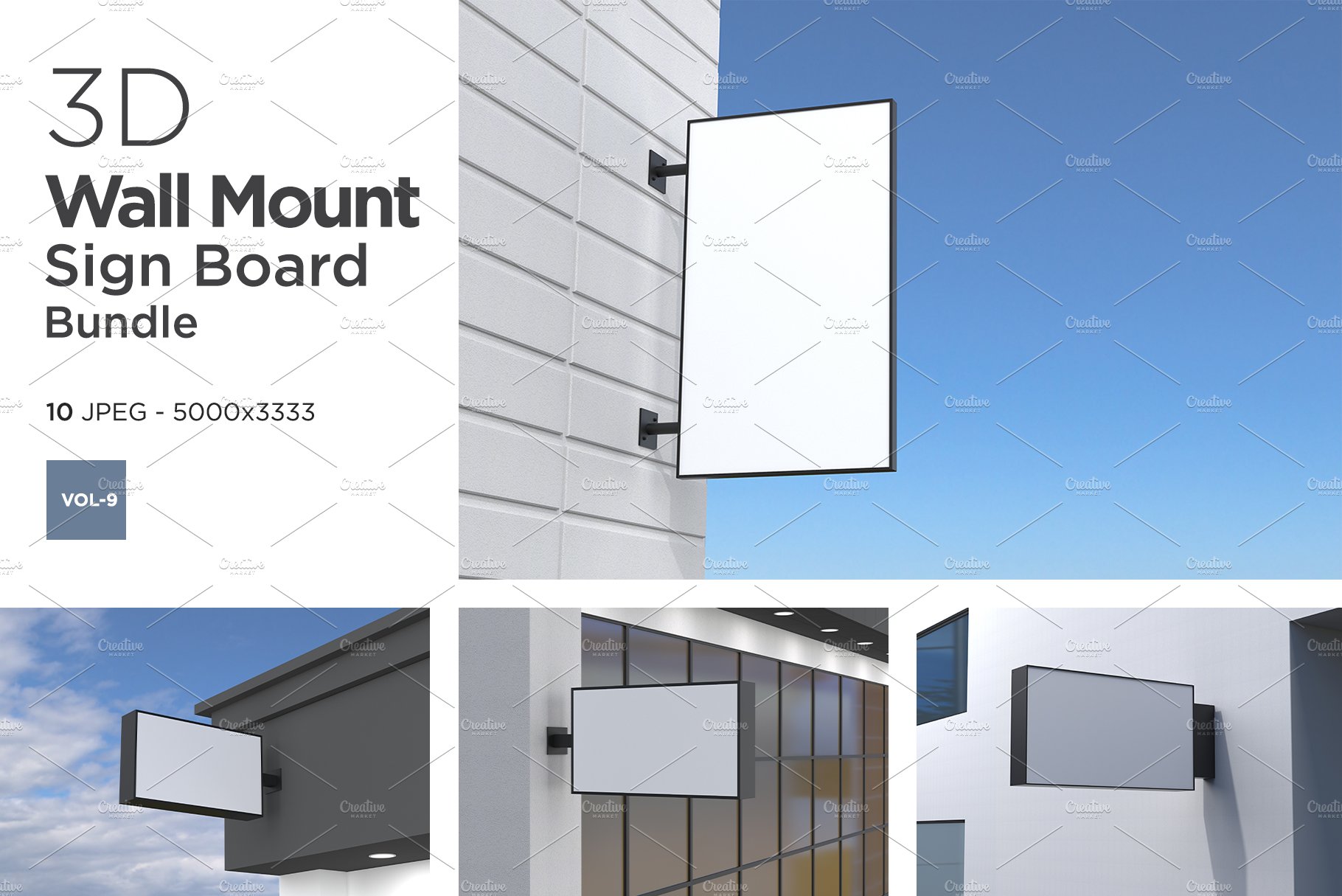 Wall Mount Sign Mockup Set Vol-9 cover image.