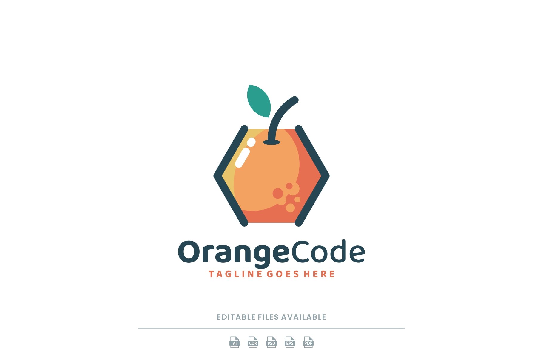 Orange Code Simple Logo cover image.