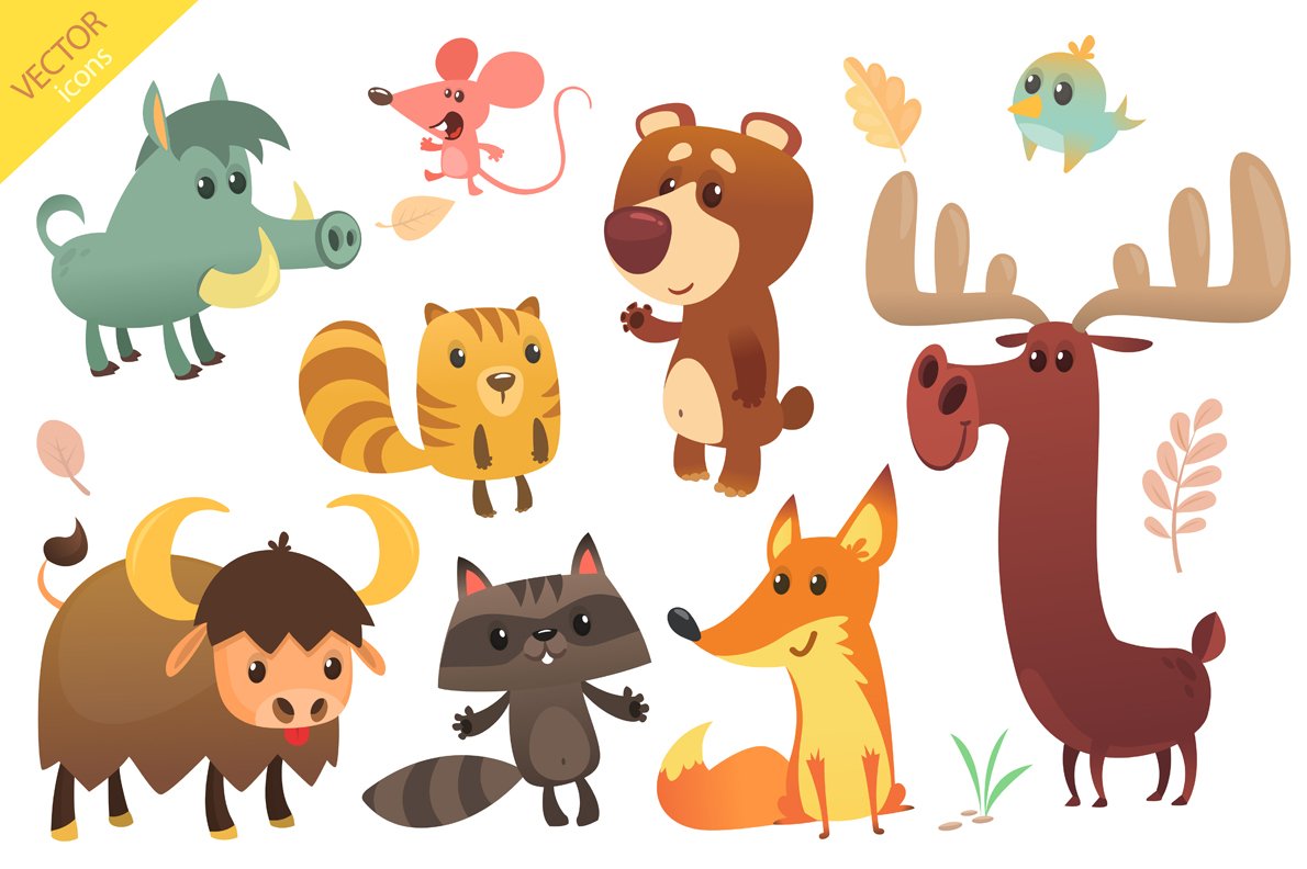 Cartoon forest animals cover image.